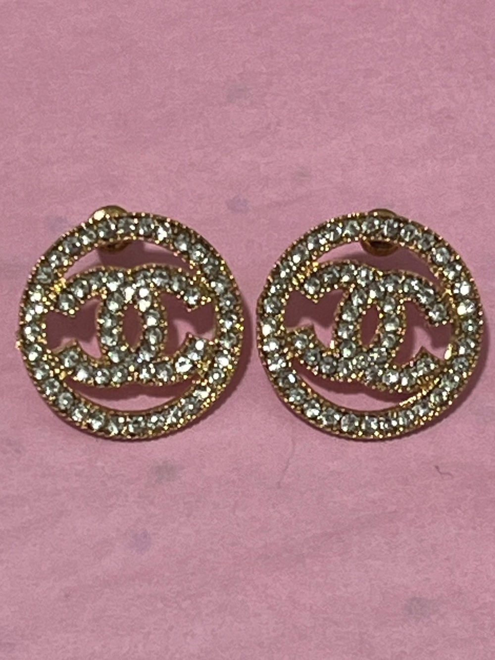 Elegant CC crystal statement earrings